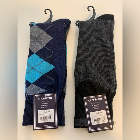 SOCKS 4 PAIRS BRAND NEW Mens Architect DRESS SOCKS Shoe Size 6-12 NWT MAKE OFFER - Picture 3 of 8